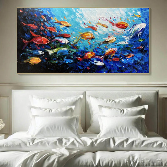 BUYARTVIEW Ocean'S Jewels – Textured Impasto Colorful Fish Oil Painting - image 2