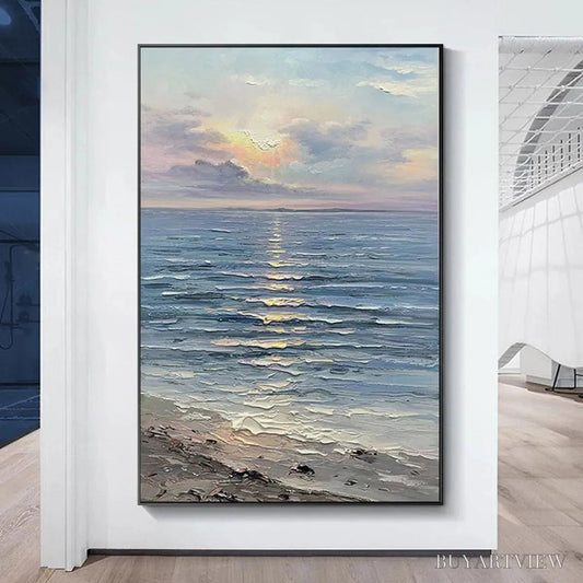BUYARTVIEW Serene Seascape – Vertical Ocean Painting - image 2