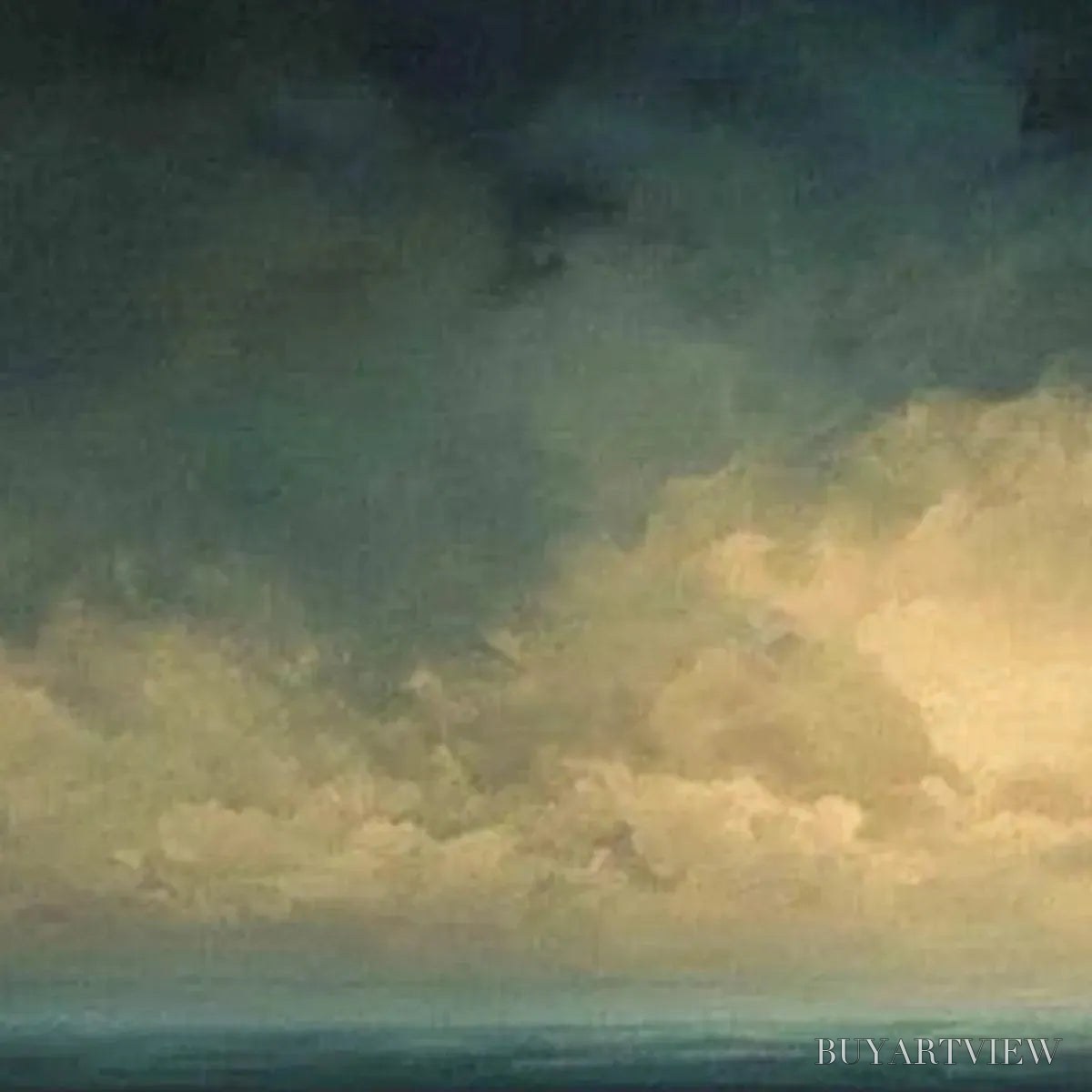 BUYARTVIEW Golden Clouds Panoramic – Seascape Painting, Panoramic , Coastal Decor - image 6