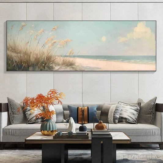 BUYARTVIEW Beach Grass Panoramic – Beach Painting, Panoramic - image 2