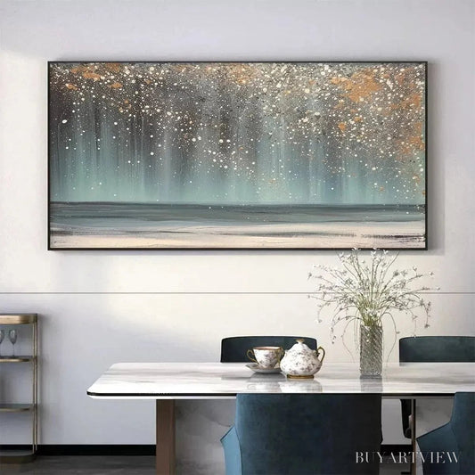 BUYARTVIEW Aurora Dust – Textured Abstract Ocean Painting with Gold Accents - image 2