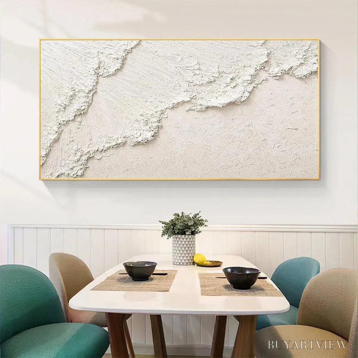 BUYARTVIEW White Crest – Textured White Abstract Seascape Impasto Painting - image 6