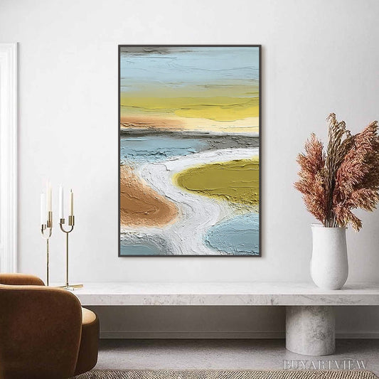 BUYARTVIEW Serene Path – Textured Wabi-Sabi Abstract River Landscape - image 2