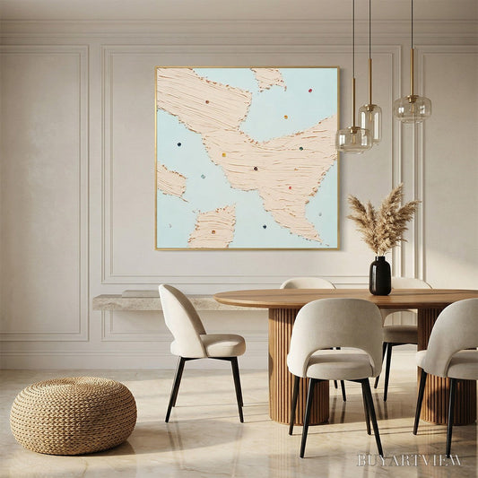 BUYARTVIEW Serendipity – Textured Minimalist Painting with Playful Impasto Details - image 2