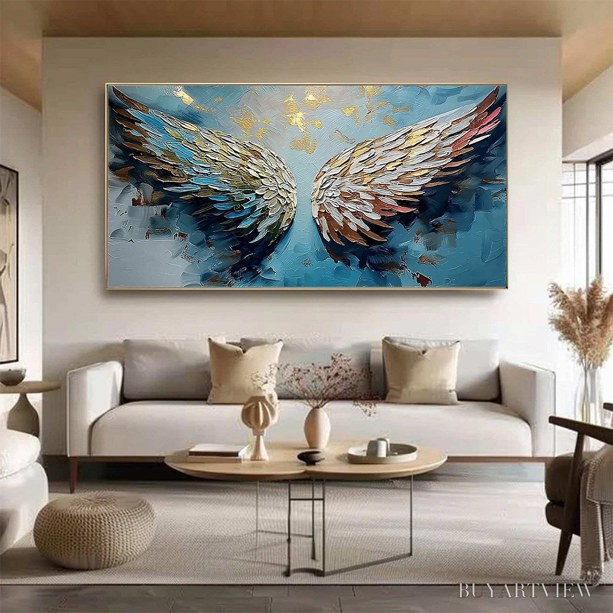 BUYARTVIEW Ascension Abstract Angel Wings Textured Oil Painting On Canvas - image 6