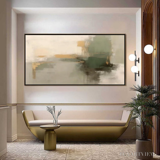BUYARTVIEW Verdant Echo – Wabi Sabi Abstract Landscape Painting - image 2