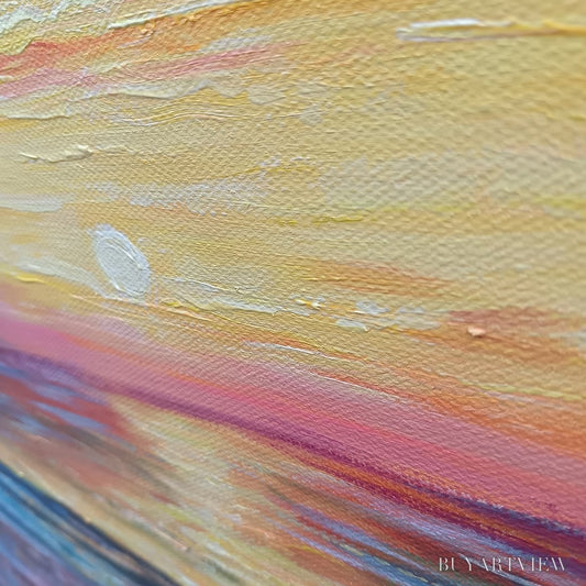 BUYARTVIEW Ready to Ship | Golden Hour | 28''X28'' | 70x70cm | Wood Frame - image 2