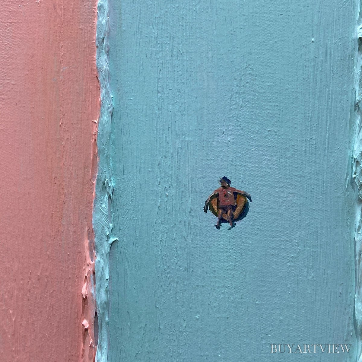 BUYARTVIEW Candy Stripe Serenade – Minimalist Pastel Textured Oil Painting - image 6