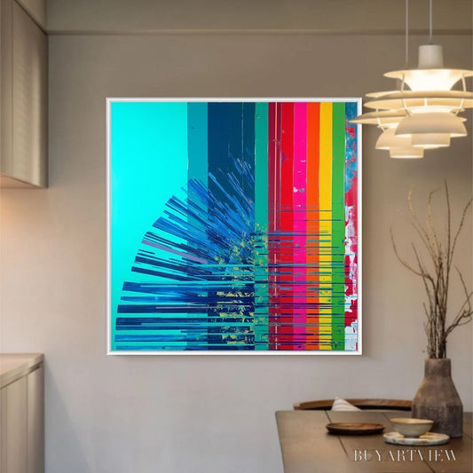 BUYARTVIEW Digital Dawn – Vibrant Abstract Modern Oil Painting - image 2