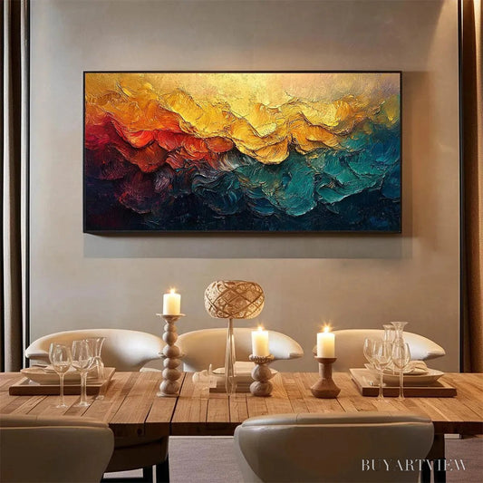 BUYARTVIEW Molten Horizon – Textured Impasto Abstract Landscape Oil Painting - image 2