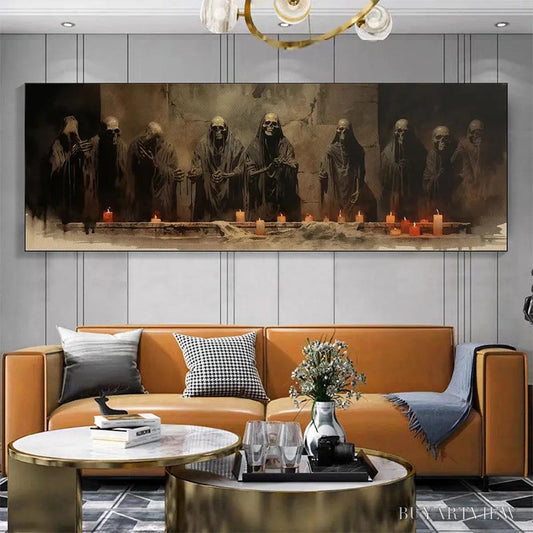 BUYARTVIEW the Last Supper – Dark Art, Gothic Decor, Panoramic - image 2