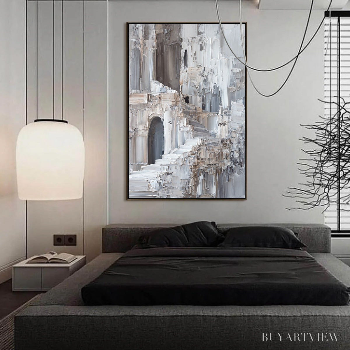 BUYARTVIEW Echoes of Stone – Textured Impasto Architectural Painting - image 6