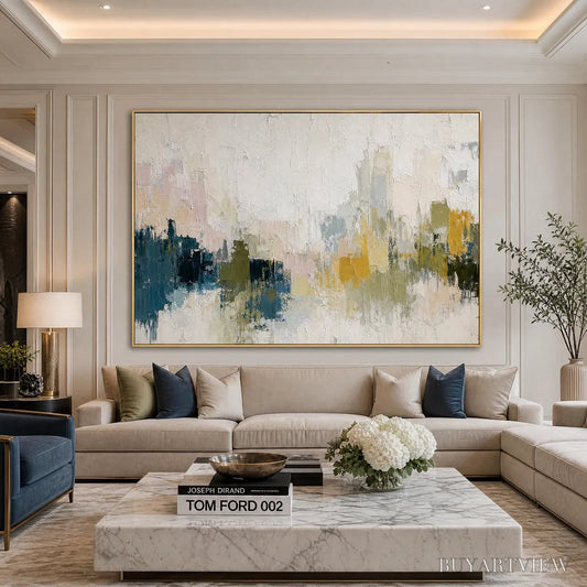 BUYARTVIEW Dawn'S Embrace – Textured Impasto Abstract Cityscape Painting - image 2