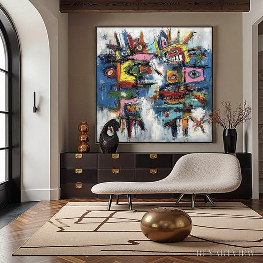BUYARTVIEW Urban Carnival – Bold Colorful Textured Abstract for Modern Spaces - image 2