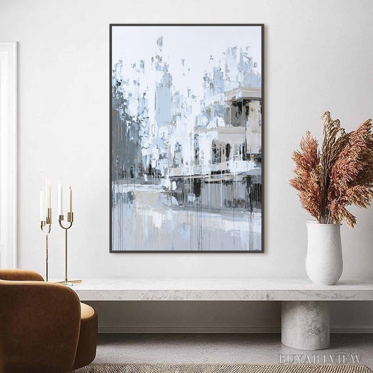 BUYARTVIEW Urban Echo – Abstract Minimalist Cityscape Painting - image 2