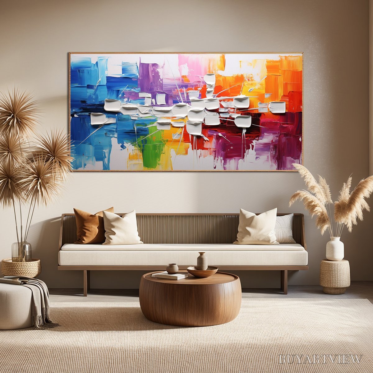 BUYARTVIEW Urban Abstract – Textured Abstract Oil Painting - image 6