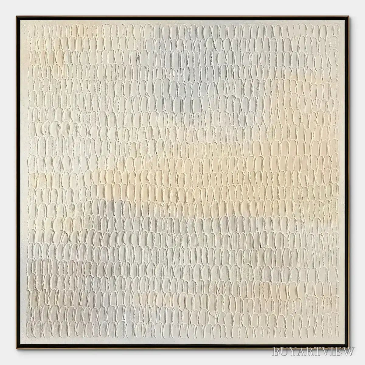 BUYARTVIEW Whispered Plaster – White Textured Minimalist Abstract - image 1