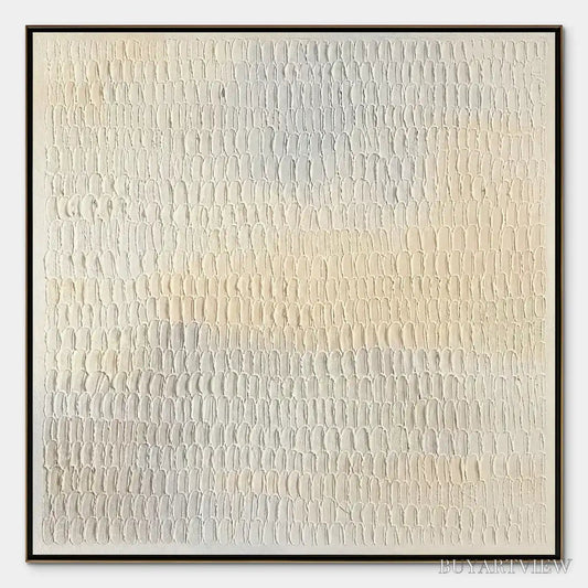 BUYARTVIEW Whispered Plaster – White Textured Minimalist Abstract - image 1