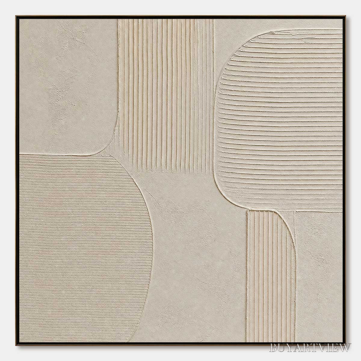 BUYARTVIEW Sanctuary – Large Square Textured Wabi Sabi Abstract Painting - image 1