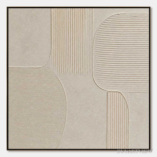 BUYARTVIEW Sanctuary – Large Square Textured Wabi Sabi Abstract Painting - image 1
