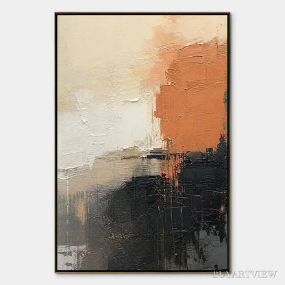 BUYARTVIEW Coral Shadow – Coral Black Neutral Abstract - image 1
