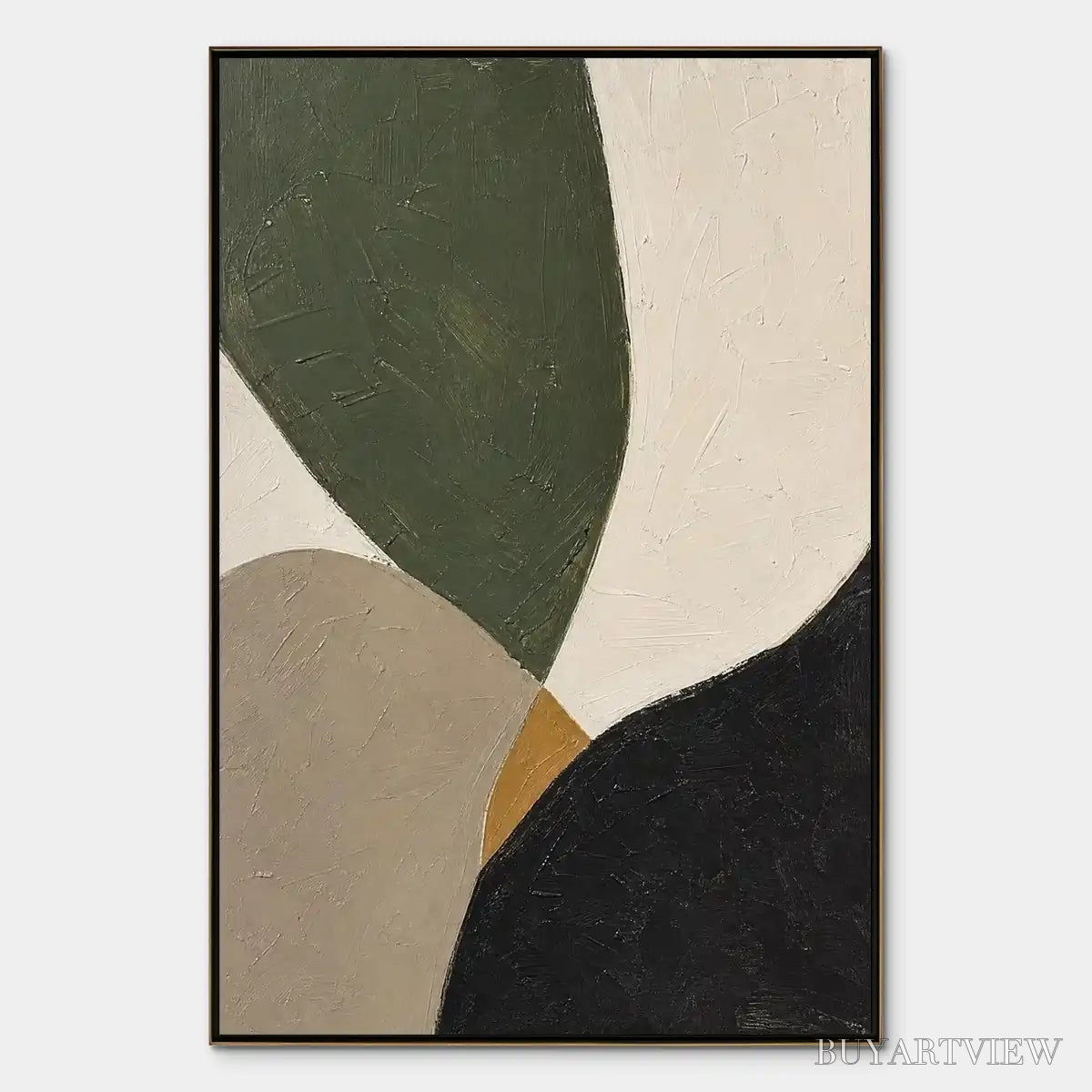BUYARTVIEW Forest Muse – Green Black Organic Abstract - image 1