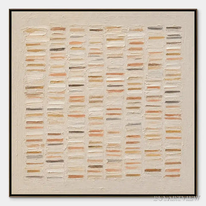 BUYARTVIEW Warm Stone Geometry – Warm Beige Geometric Texture Painting - image 1