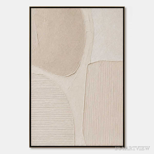 BUYARTVIEW Earthen Forms – Large Textured Wabi-Sabi Abstract Painting - image 1