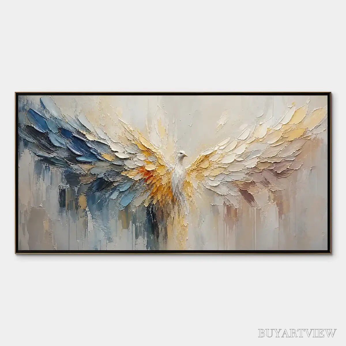 BUYARTVIEW Golden Wings – Golden Angel Wings Abstract - image 1