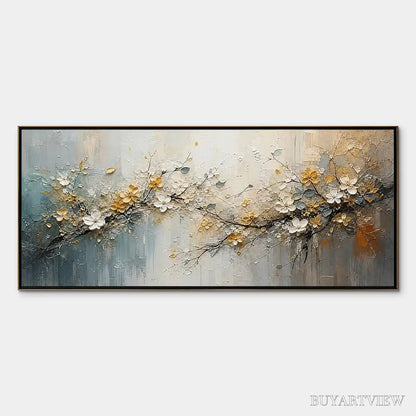 BUYARTVIEW Golden Branch – Soft Gold Floral Branch Art - image 1