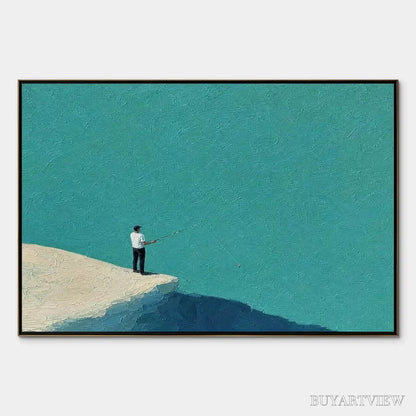 BUYARTVIEW Blue Horizon – Minimal Blue Horizon Figure Art - image 1