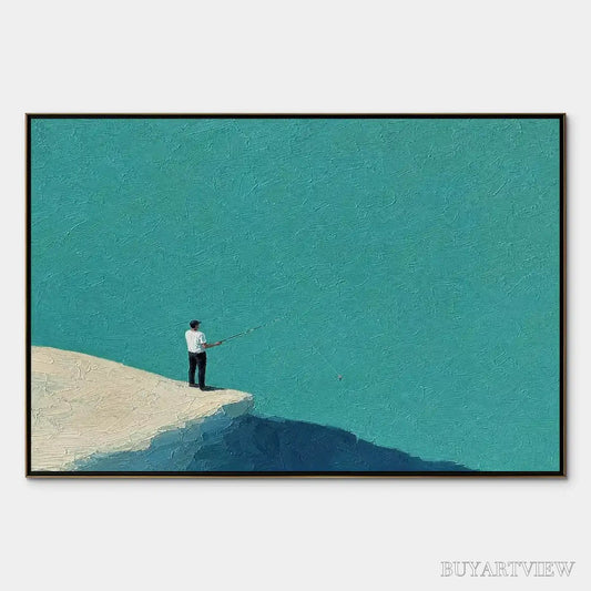 BUYARTVIEW Blue Horizon – Minimal Blue Horizon Figure Art - image 1
