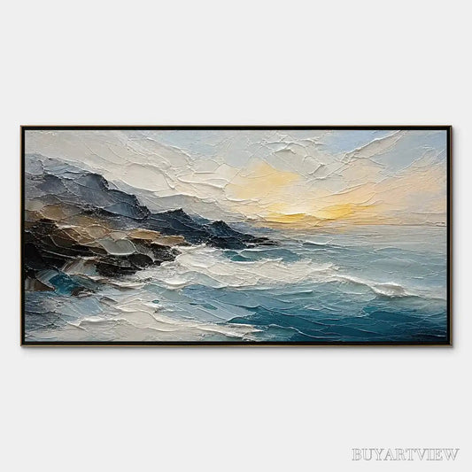 BUYARTVIEW Midnight Breaker – Stormy Ocean Wave Painting - image 1