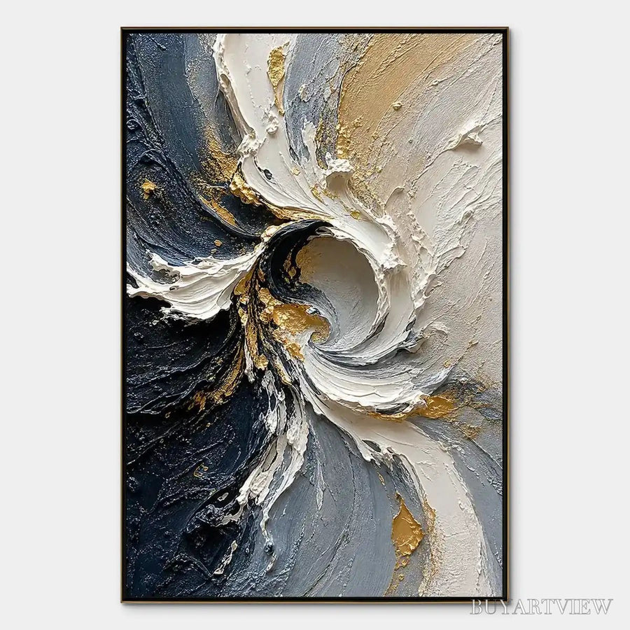 Spiral Light – White Gold Spiral Texture Abstract