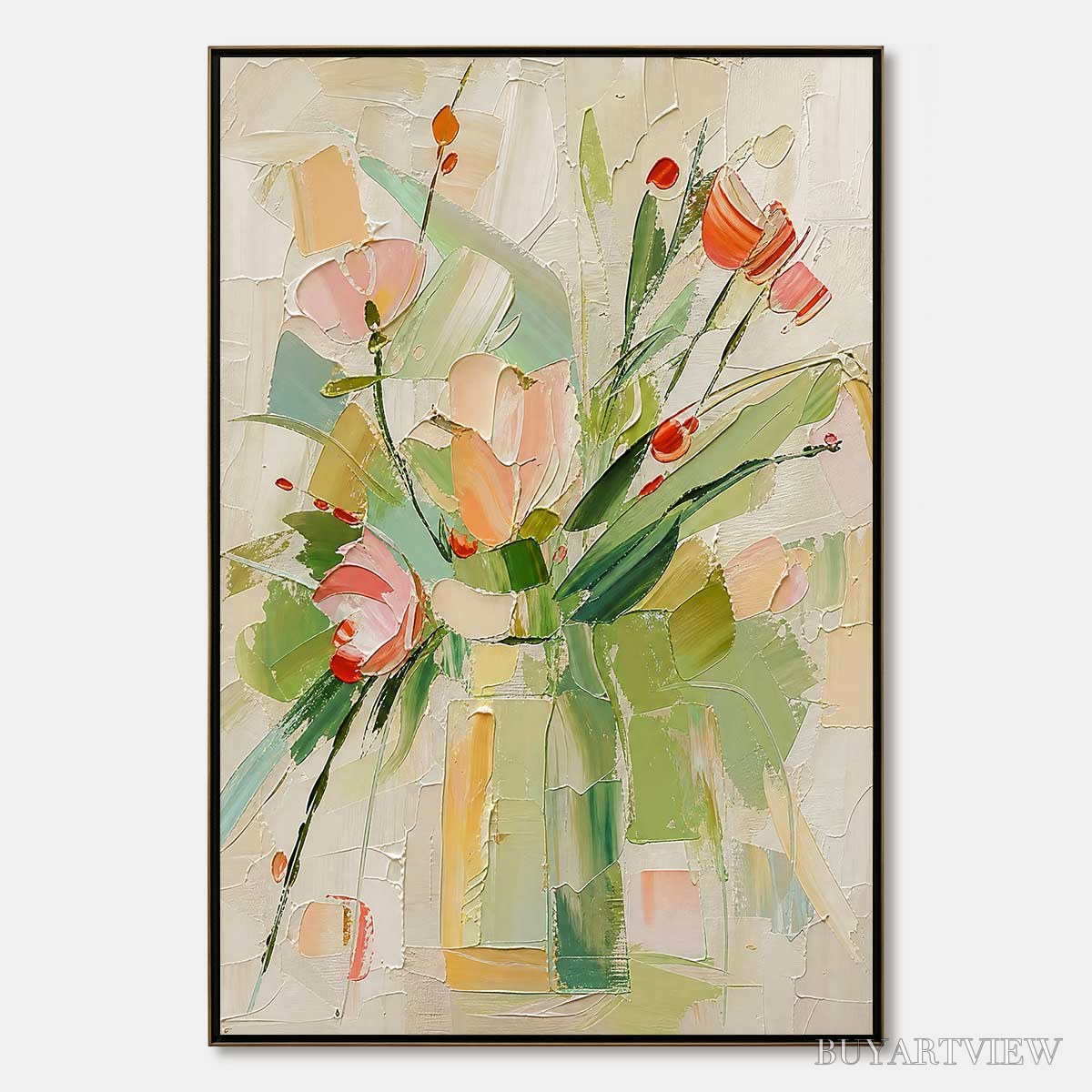 BUYARTVIEW Garden'S Breath – Textured Impasto Floral Still Life Oil Painting - image 1