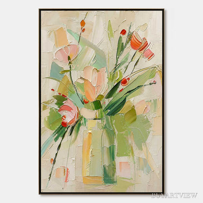 BUYARTVIEW Garden'S Breath – Textured Impasto Floral Still Life Oil Painting - image 1