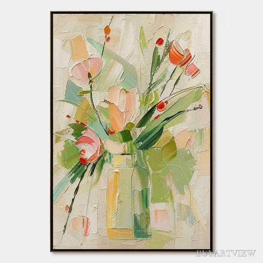 BUYARTVIEW Garden'S Breath – Textured Impasto Floral Still Life Oil Painting - image 1