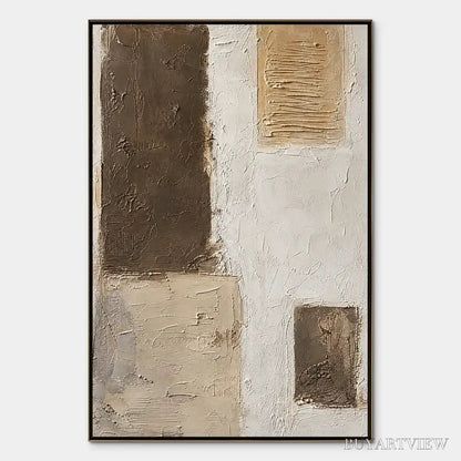 BUYARTVIEW Quiet Blocks – Neutral Block Texture Abstract - image 1