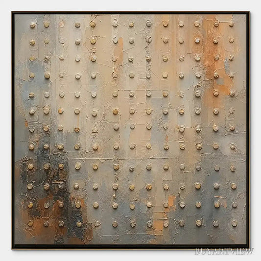 BUYARTVIEW Sand Pearl Rhythm – Neutral Beaded Texture Abstract - image 1