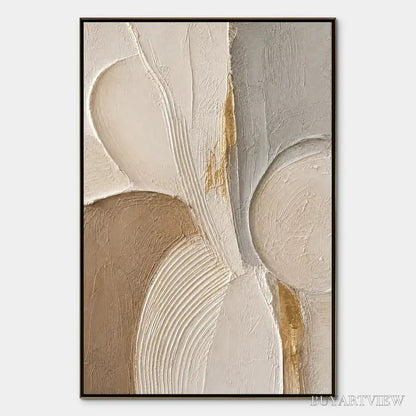 BUYARTVIEW Sculpted Quiet – Neutral Sculpted Relief Abstract - image 1