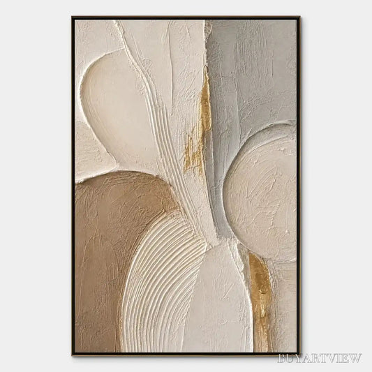 BUYARTVIEW Sculpted Quiet – Neutral Sculpted Relief Abstract - image 1
