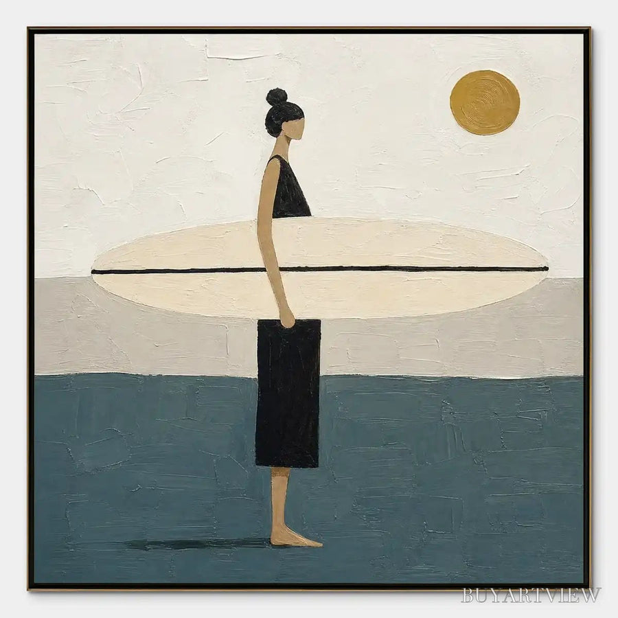 Quiet Shore – Minimalist Surfer