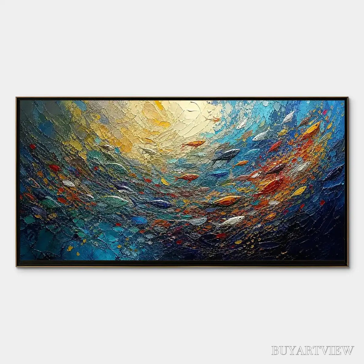 BUYARTVIEW Deep Tide – Deep Blue Abstract Ocean Painting - image 1