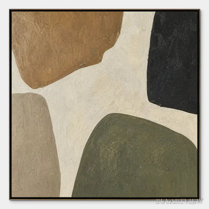 BUYARTVIEW Earthbound Forms – Organic Neutral Shape Abstract - image 1