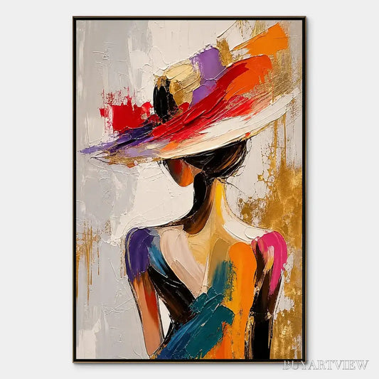BUYARTVIEW Runway Bloom – Colorful Fashion Portrait Painting - image 1