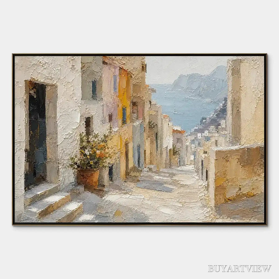 Afternoon Alley – Sunlit Mediterranean Street Painting
