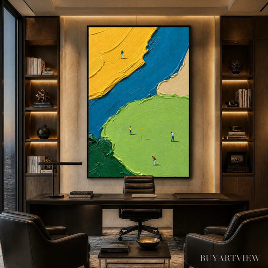 BUYARTVIEW Sunlit Figures – Bold Color Field People Painting - image 2