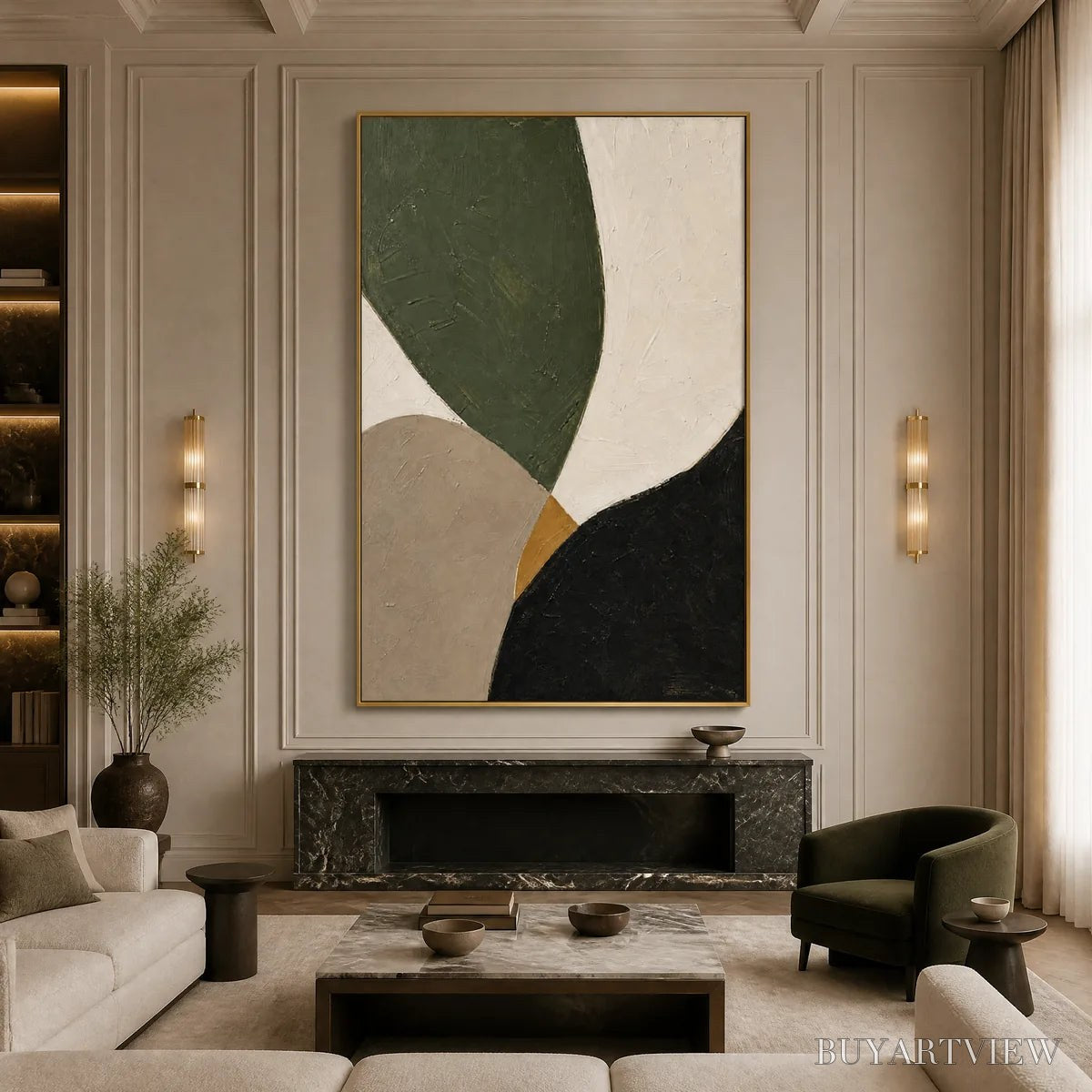 BUYARTVIEW Forest Muse – Green Black Organic Abstract - image 2