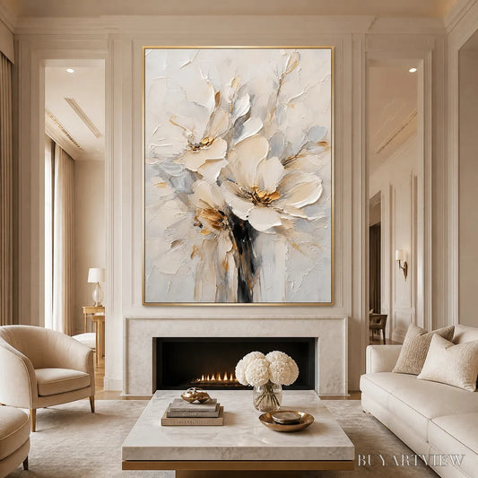 BUYARTVIEW White Bloom – White Bloom Flower Painting - image 2