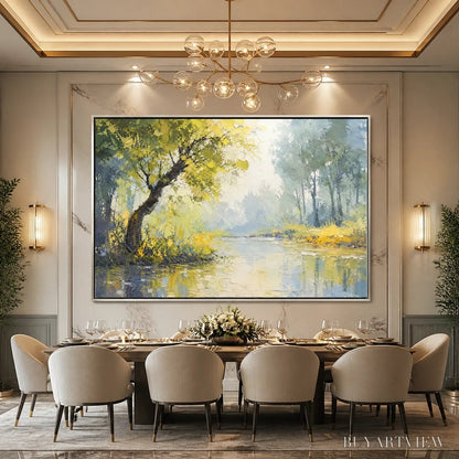 BUYARTVIEW Green Haven – Green Forest Lake Painting - image 2